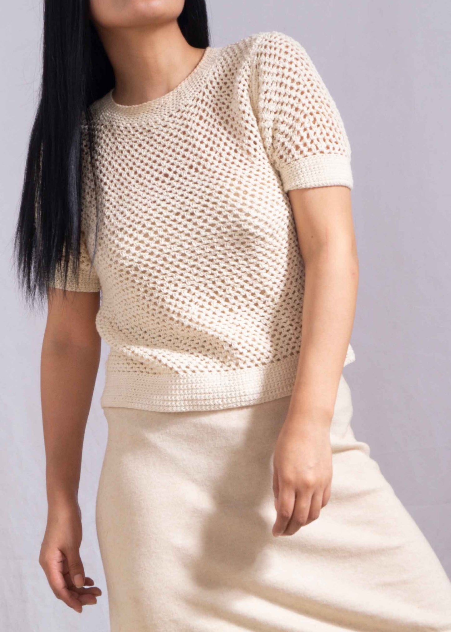 Crochet cotton Top - Ivory