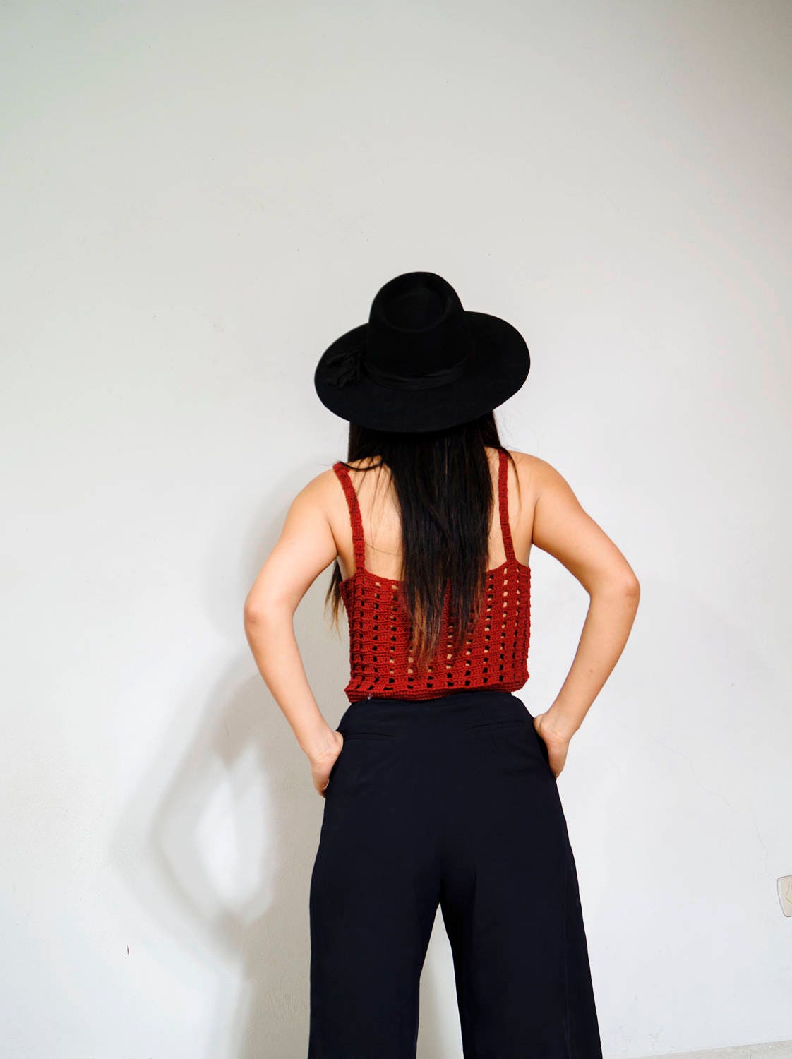 Green Fedora wool merino hat