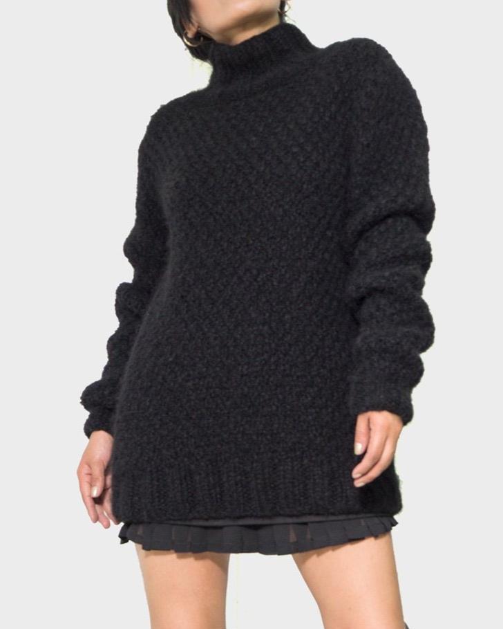 ALPACA WOOL SWEATER TURTLENECK - BLACK