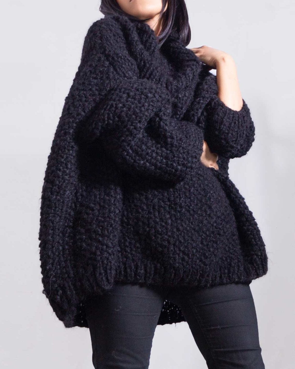 ALPACA PLUS SIZE TURTLENECK SWEATER - RED