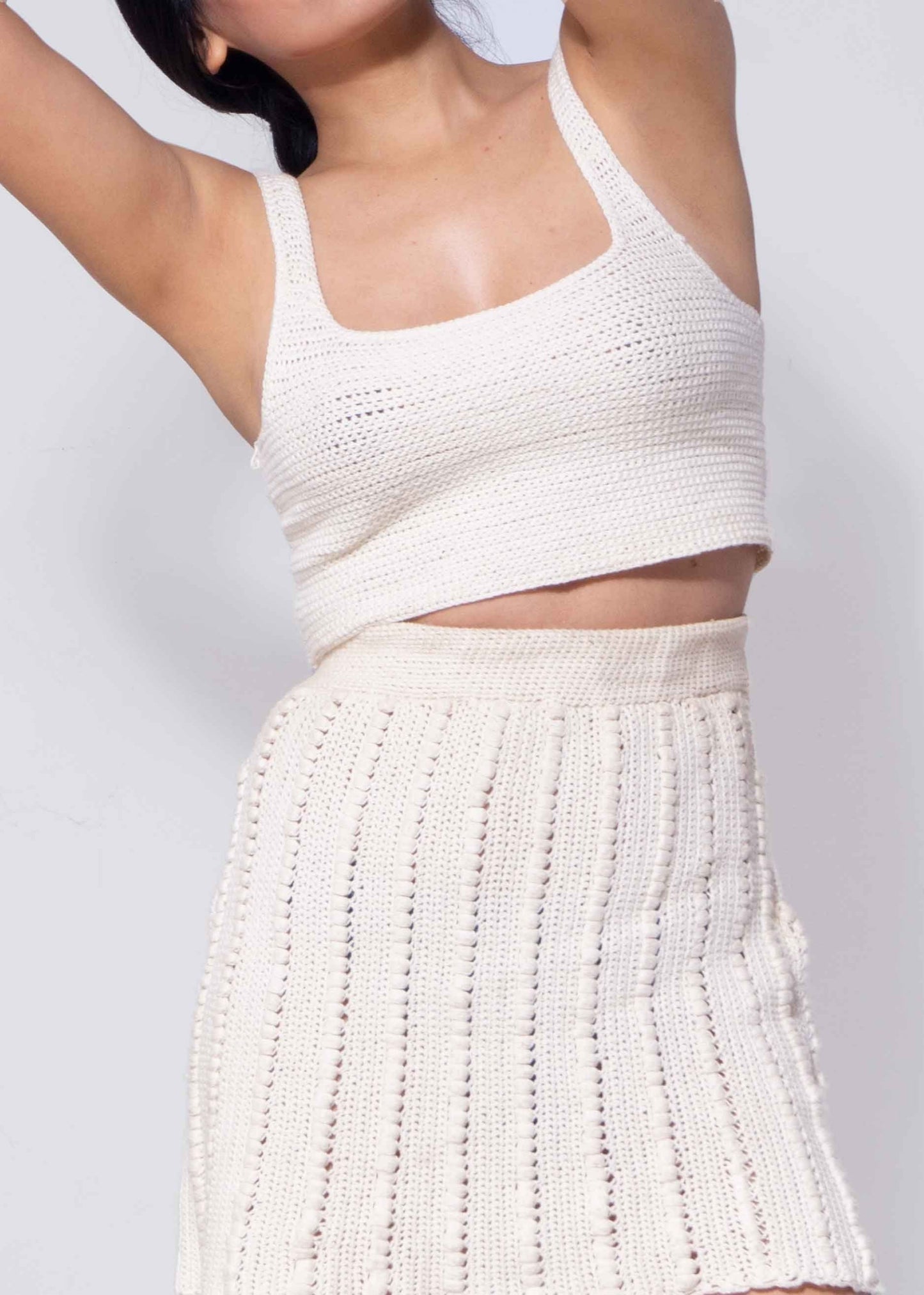 Asymetric Neckline top with two options with button on the straps