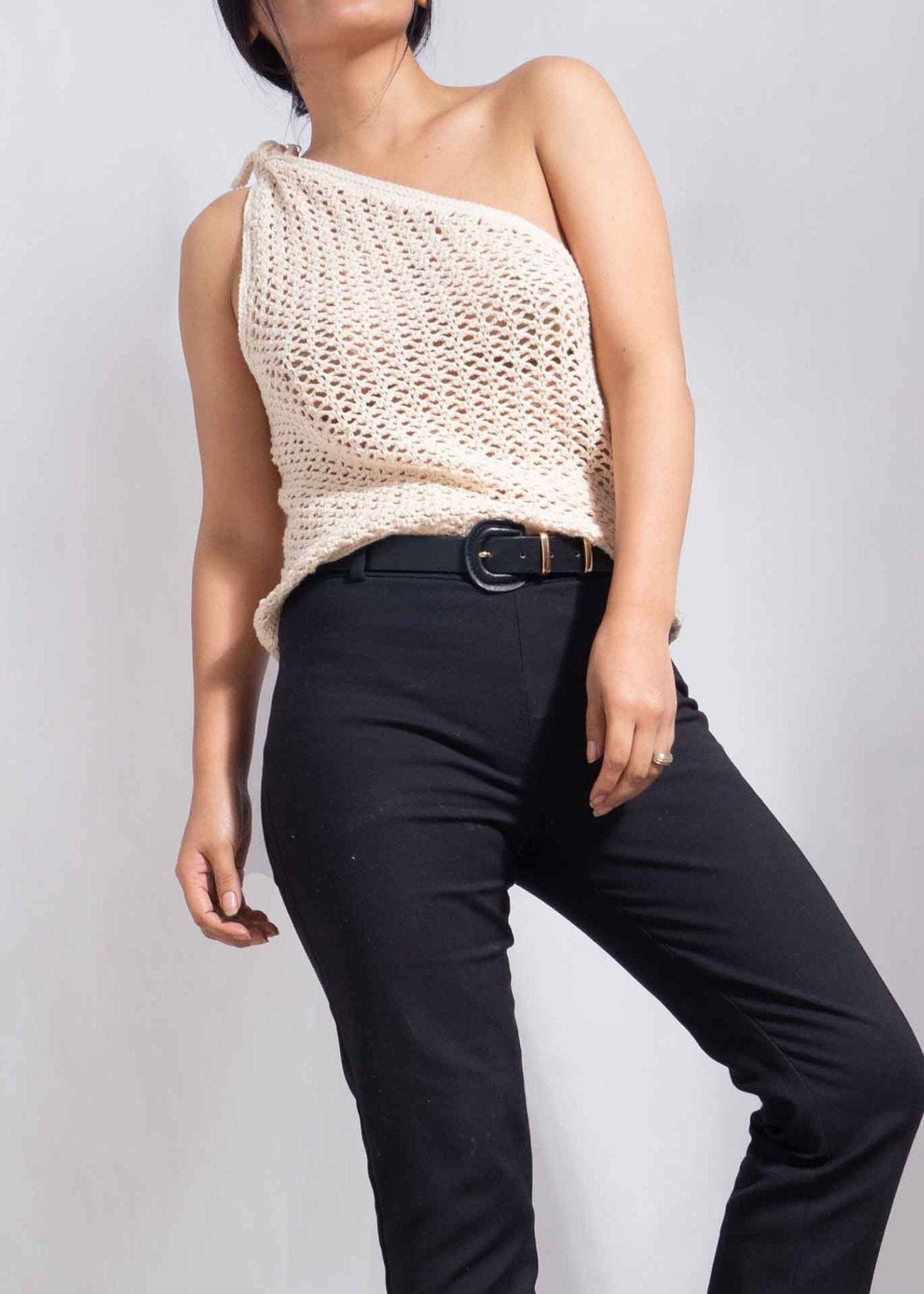 Cotton Asymetric Neckline Tank top
