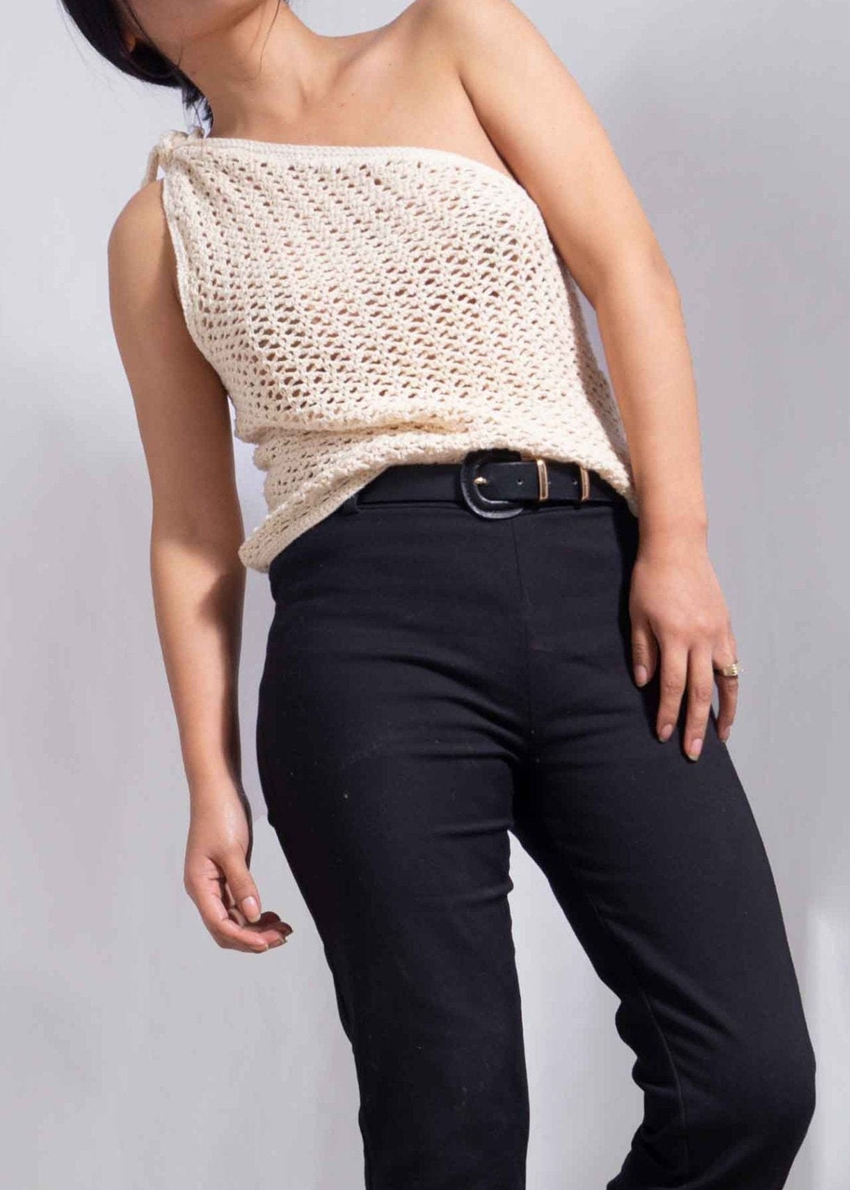 Cotton Asymetric Neckline Tank top