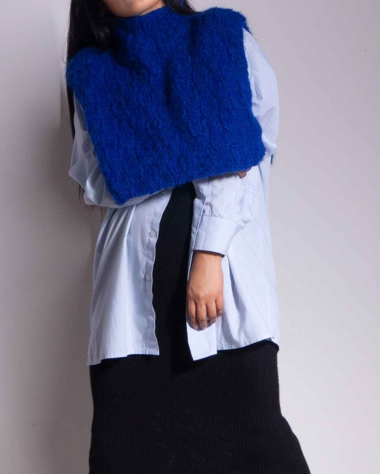 knit alpaca wool mini cape