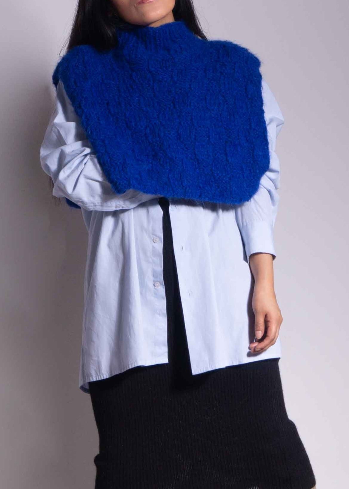 knit alpaca wool mini cape