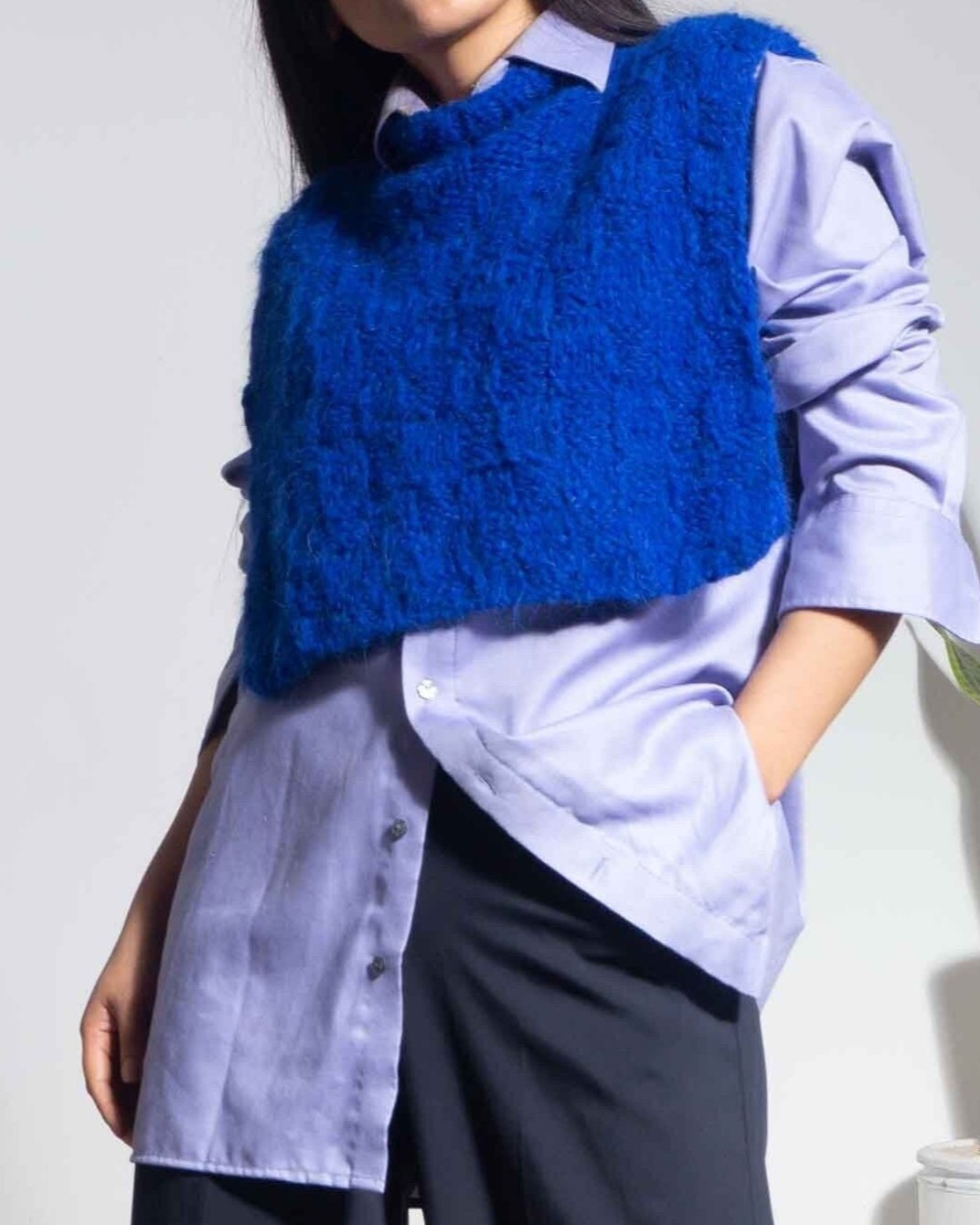 knit alpaca wool mini cape