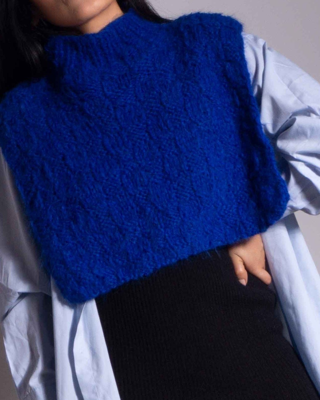 knit alpaca wool mini cape