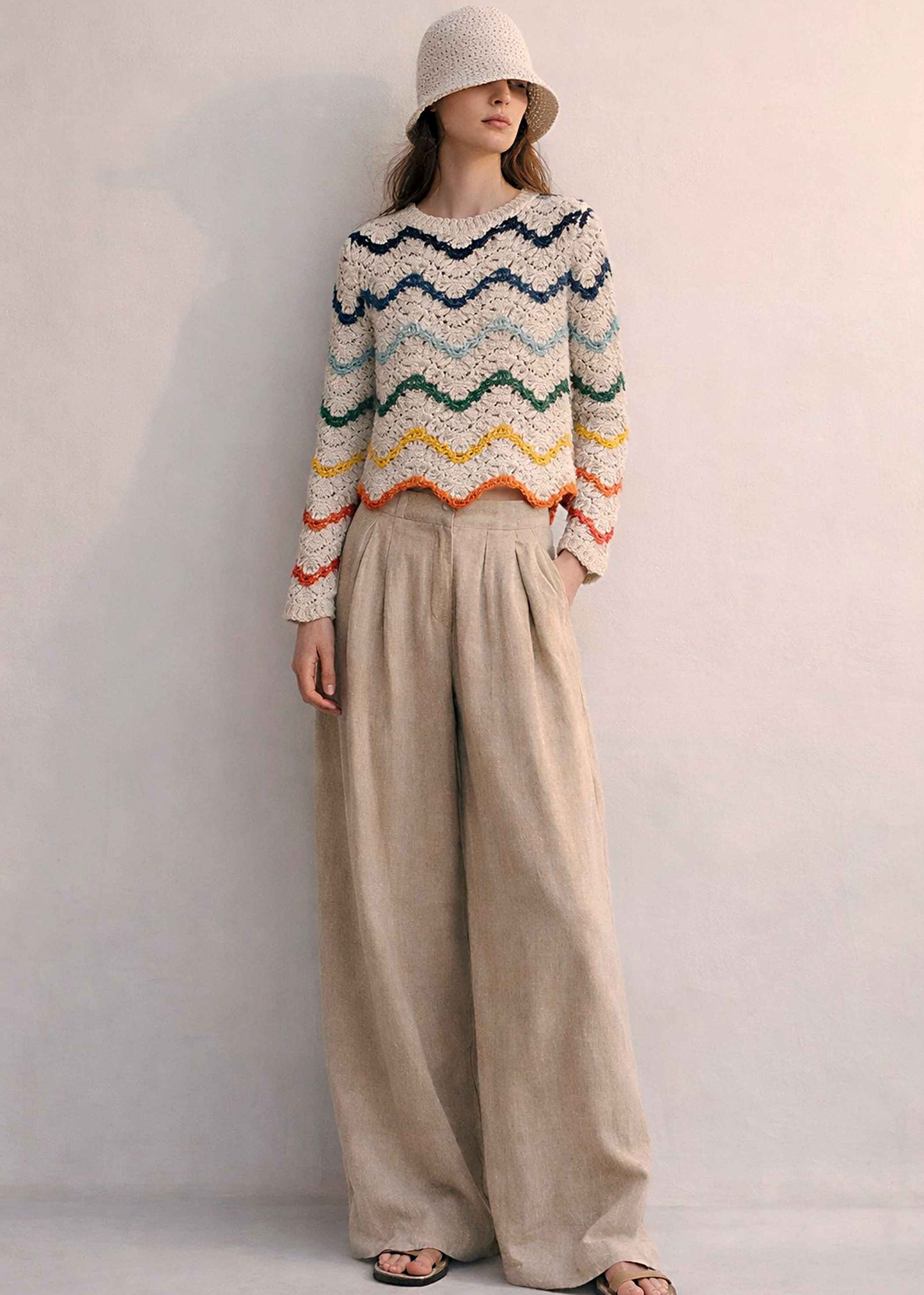 Crochet ECO cotton Sweater Top, Handmade Knit Jumper