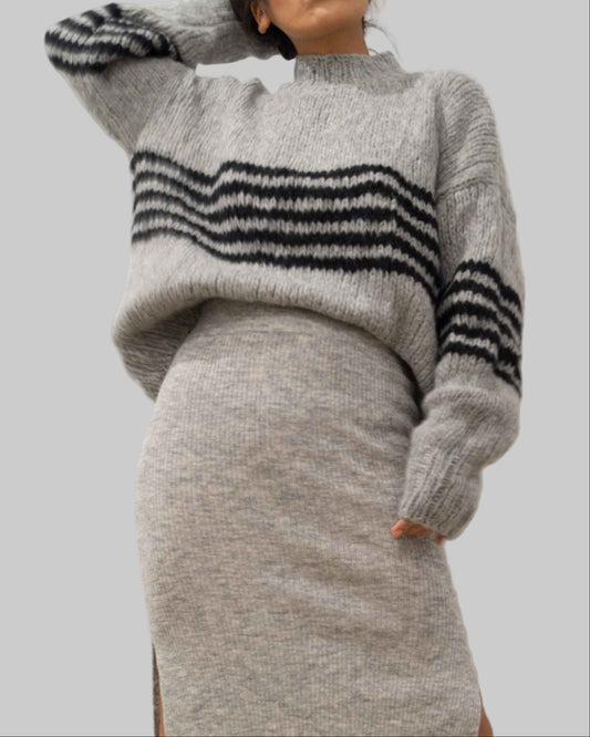 GRAY CROPPED ALPACA SWEATER – Conscious Knitwear