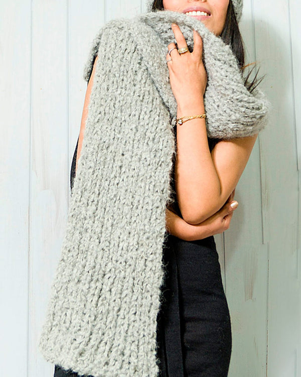 CHUNKY OVERSIZED ALPACA WOOL SCARF