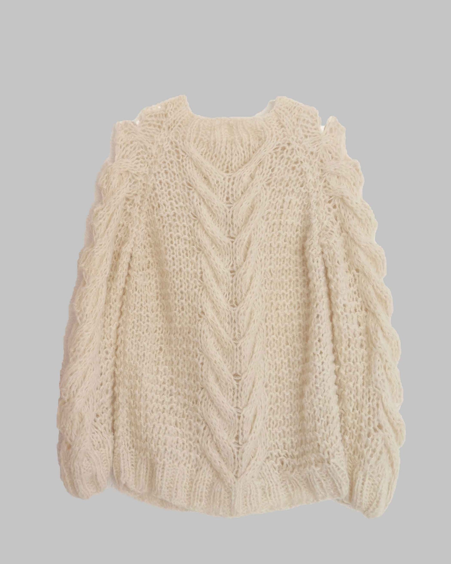 Handmade Alpaca Cable Knit Oversized Sweater | Nordic Style