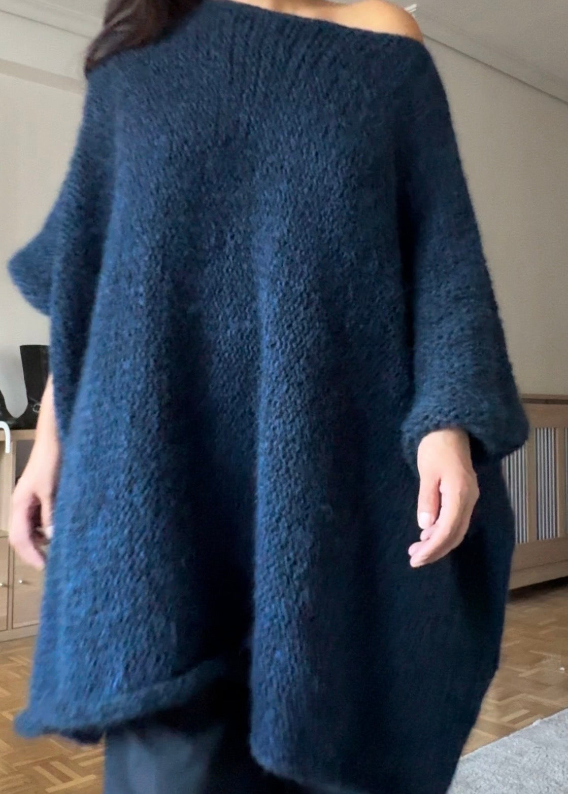 ALPACA KNIT WOOL CAPE