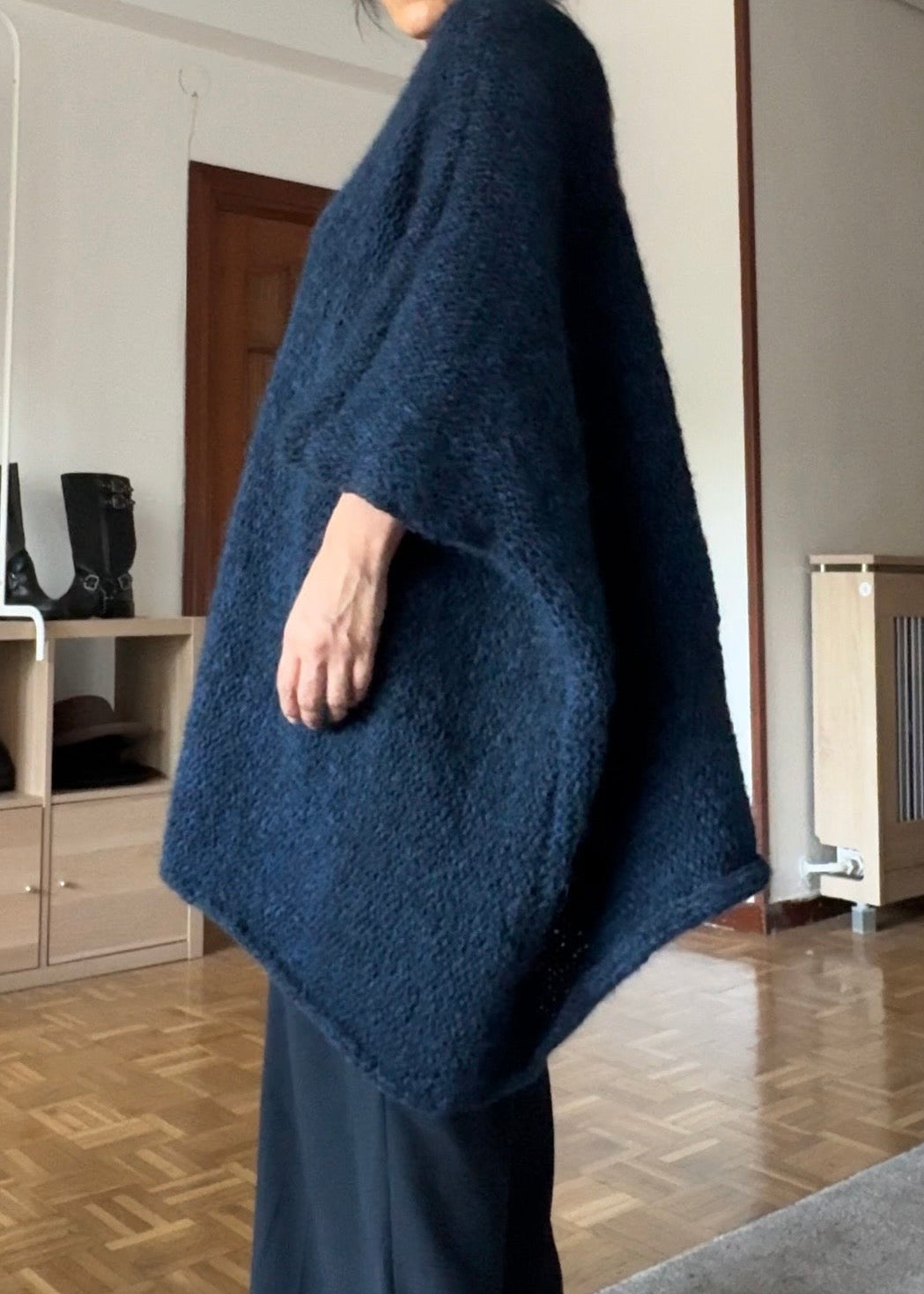 ALPACA KNIT WOOL CAPE
