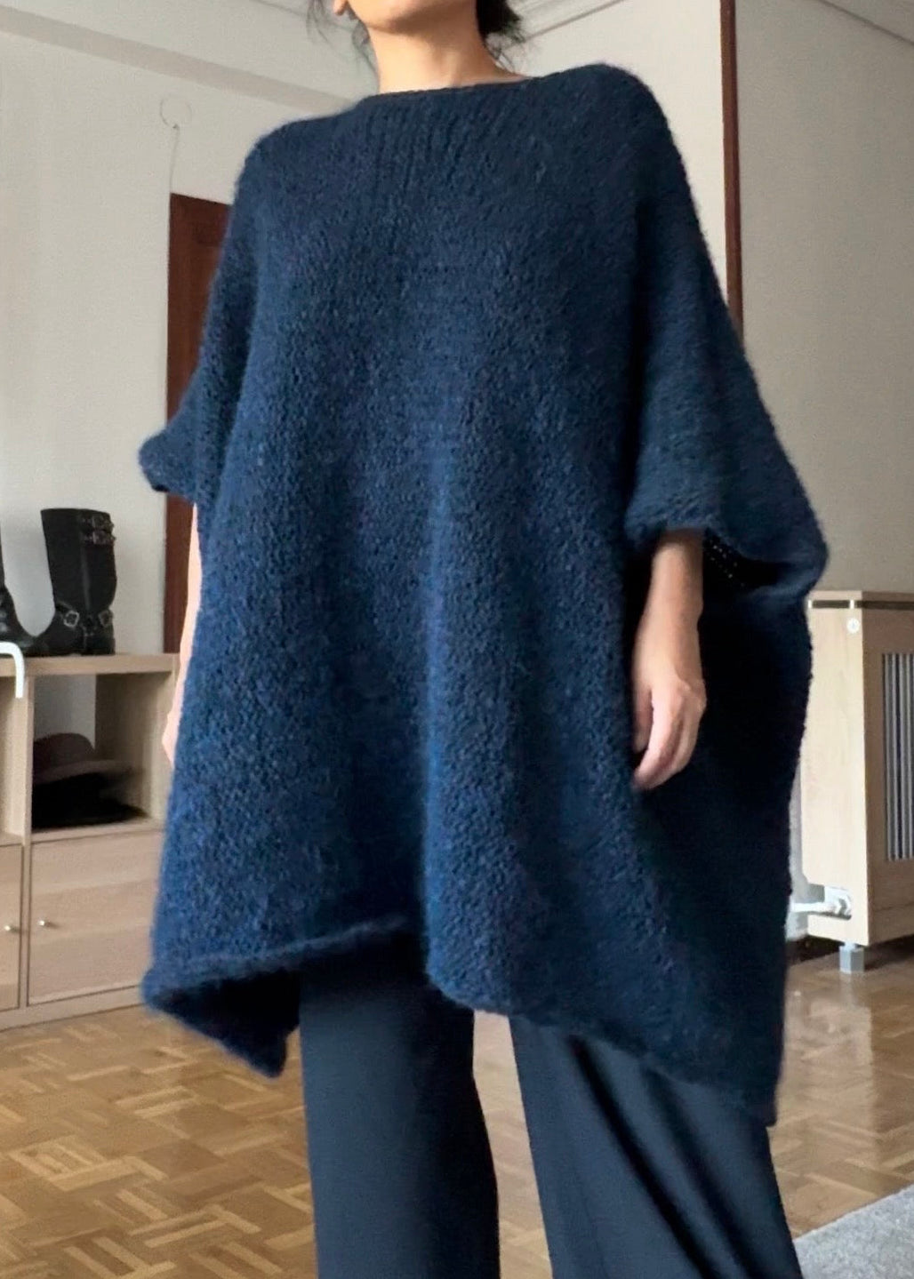 ALPACA KNIT WOOL CAPE