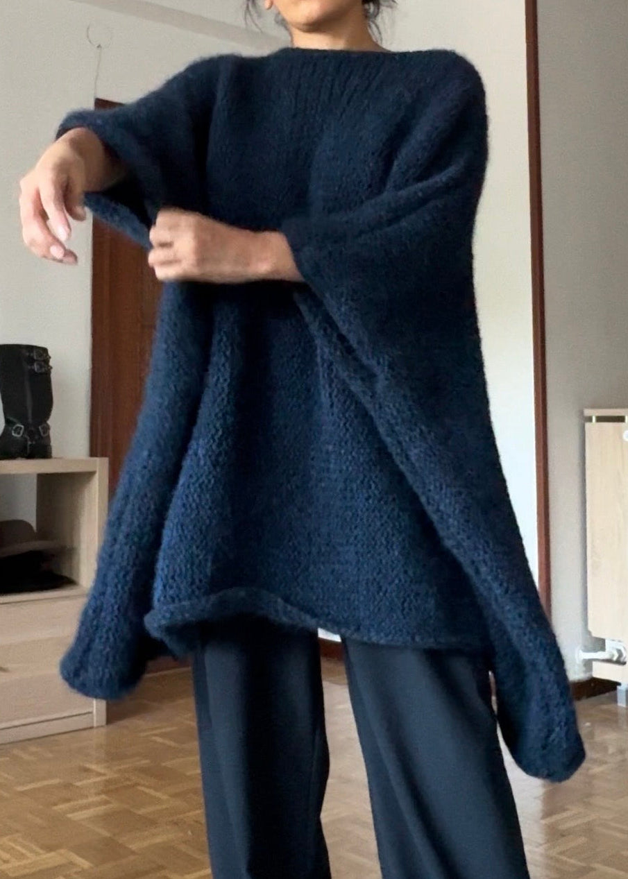ALPACA KNIT WOOL CAPE