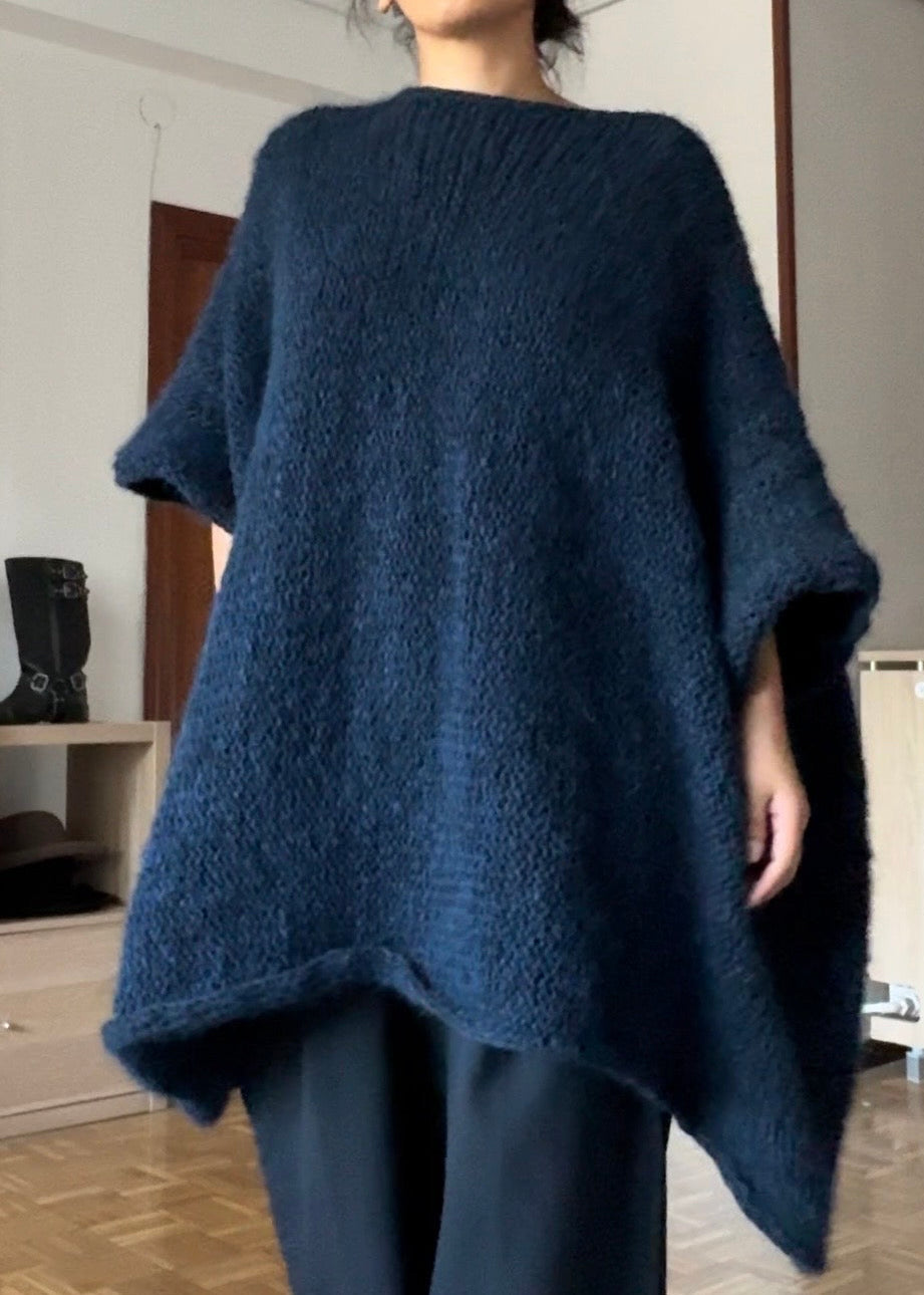ALPACA KNIT WOOL CAPE