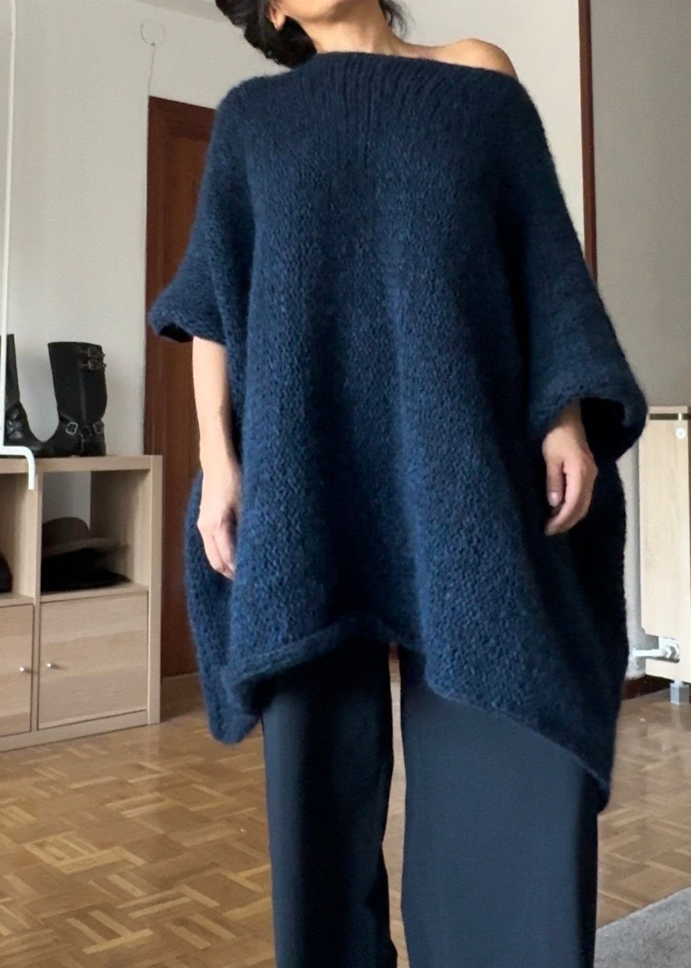 ALPACA KNIT WOOL CAPE