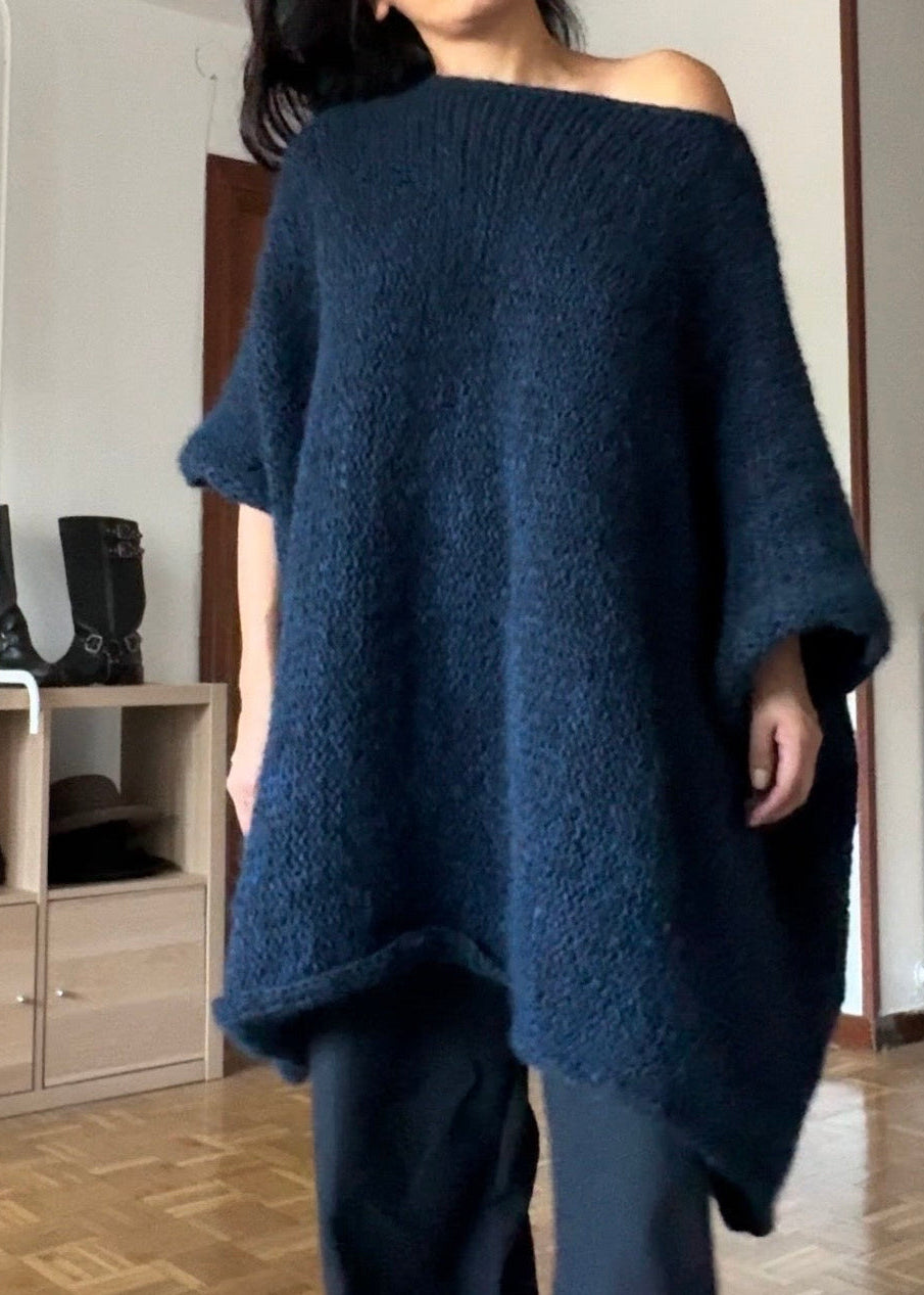 ALPACA KNIT WOOL CAPE