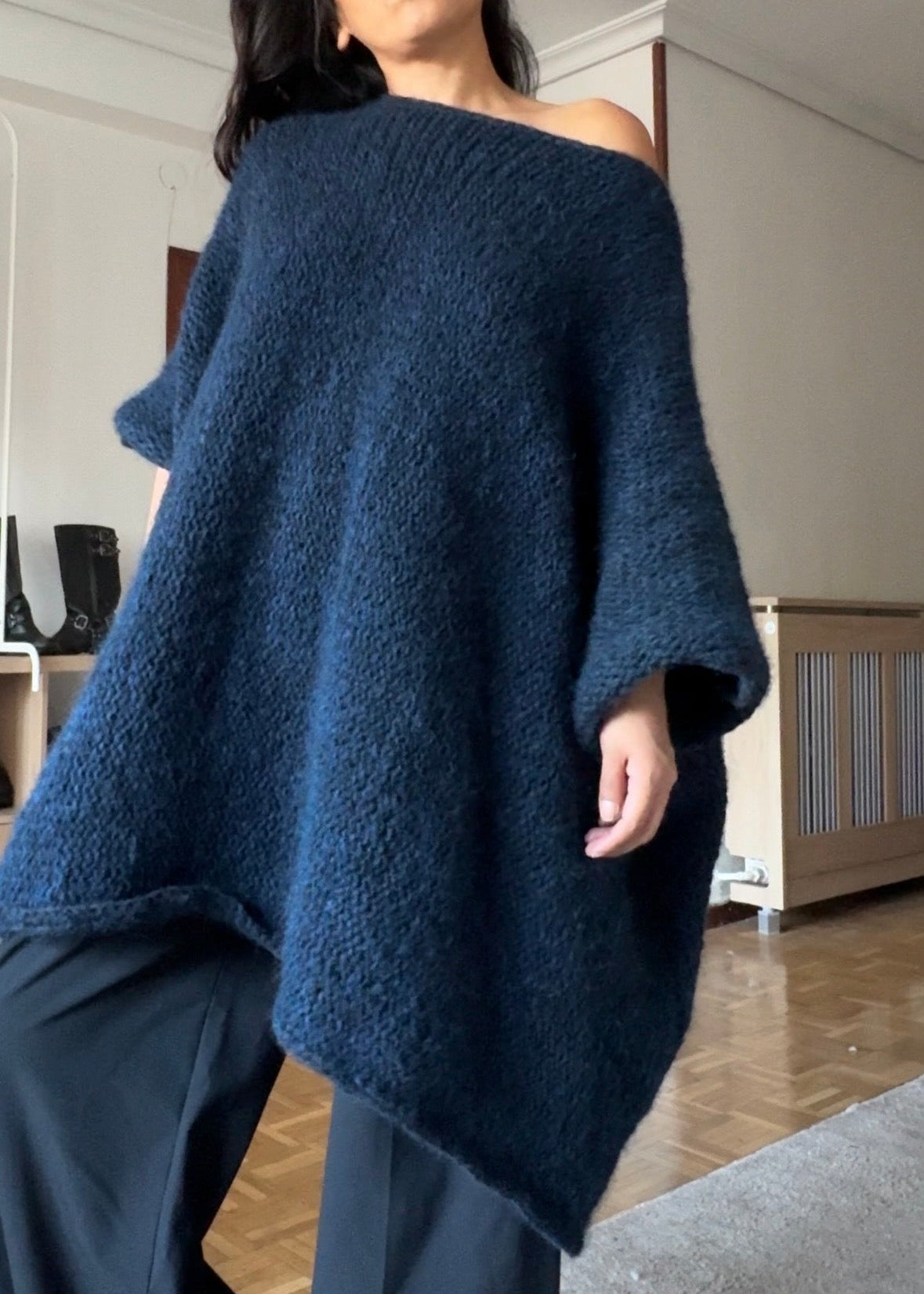 ALPACA KNIT WOOL CAPE