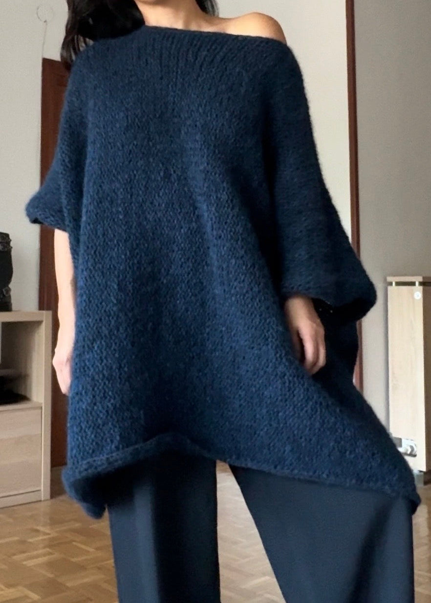 ALPACA KNIT WOOL CAPE