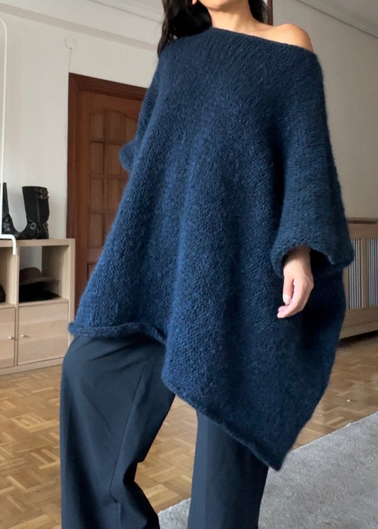 ALPACA KNIT WOOL CAPE
