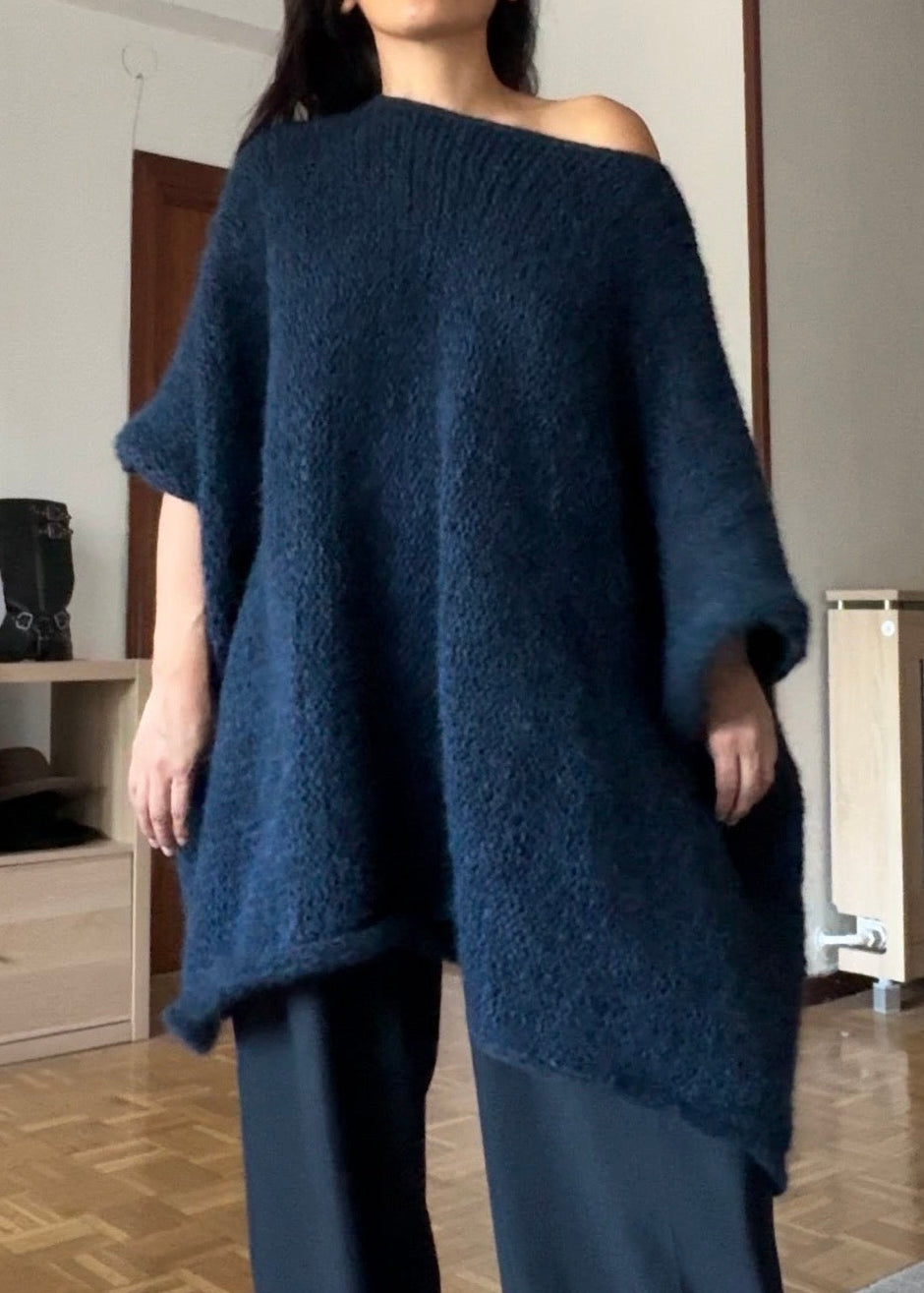 ALPACA KNIT WOOL CAPE
