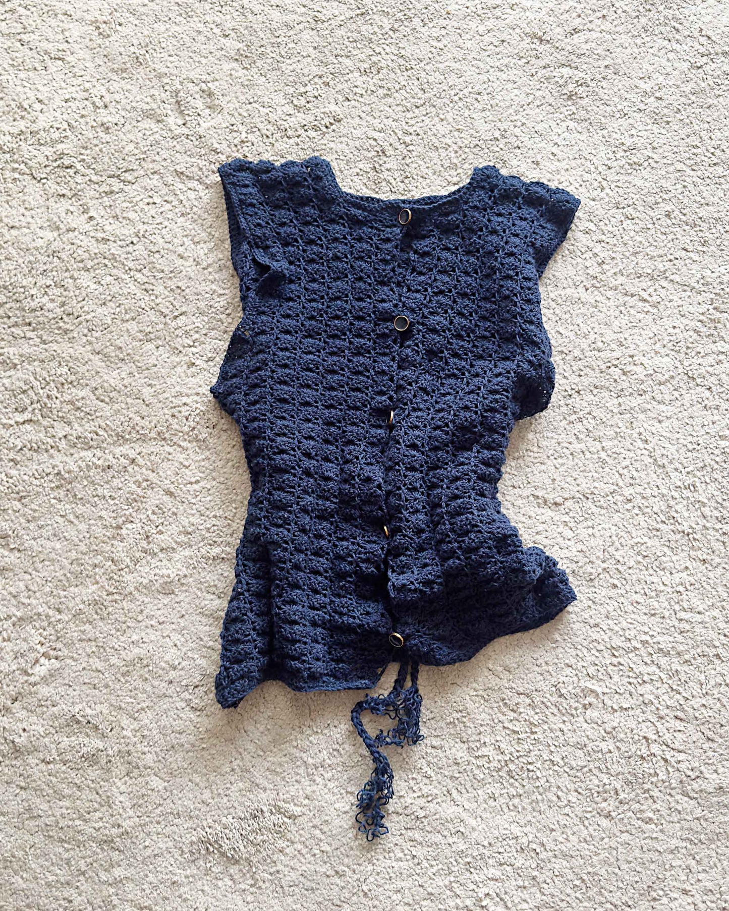 Organic Cotton Crochet One Shoulder Top - Asymmetrical Tank