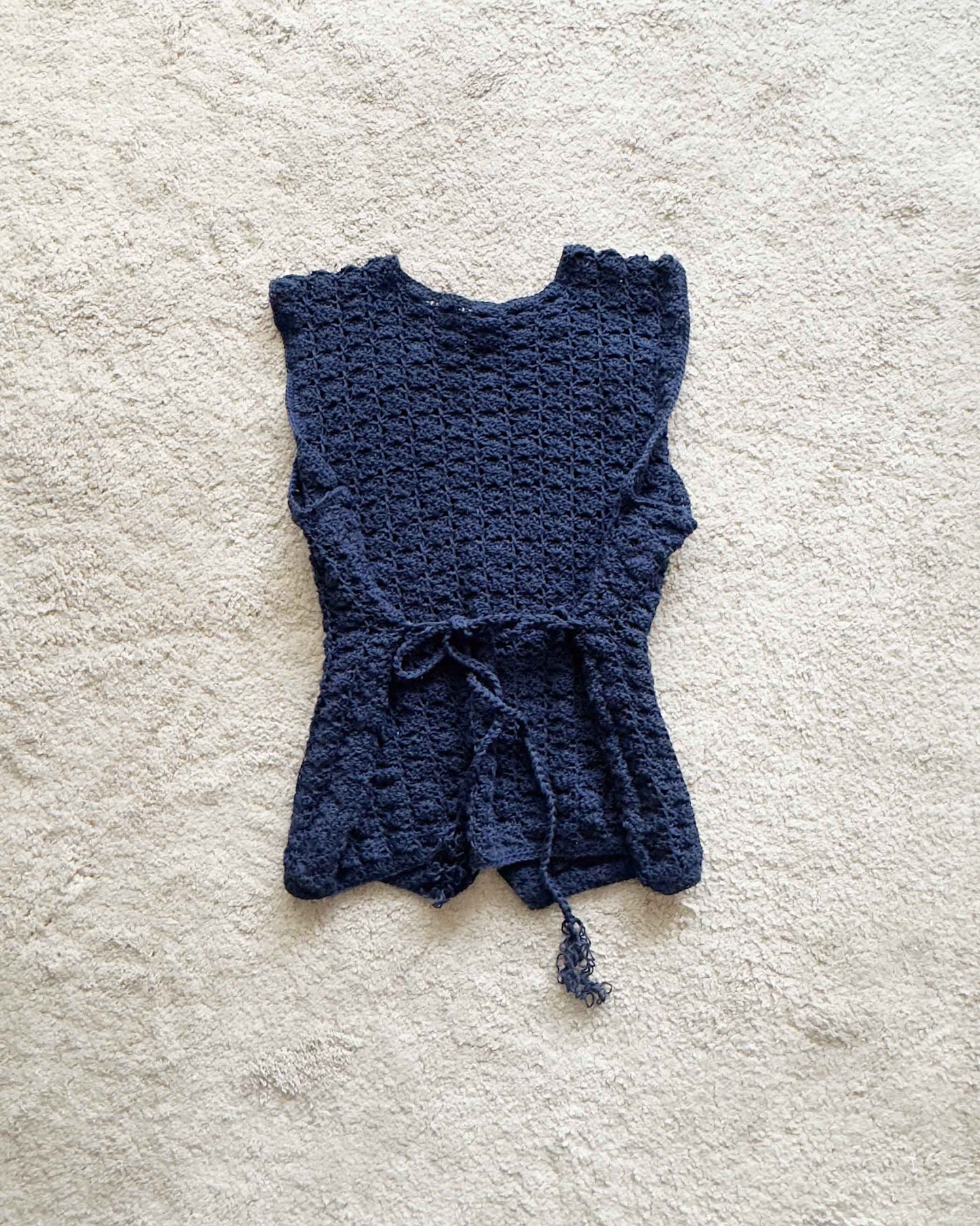 Organic Cotton Crochet One Shoulder Top - Asymmetrical Tank