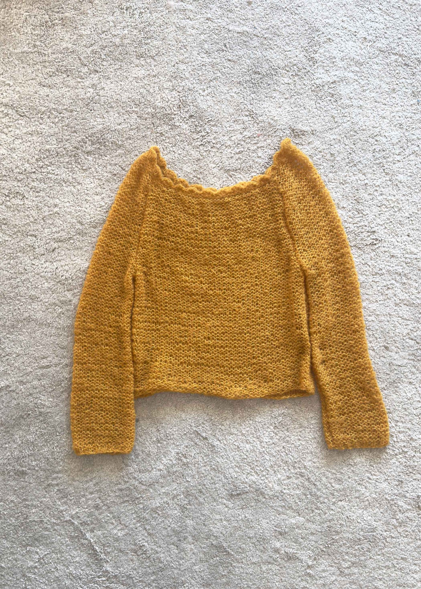 Handmade Slouchy Knit Alpaca Sweater | Cropped Blouse Top | Slouchy Summer Sweater
