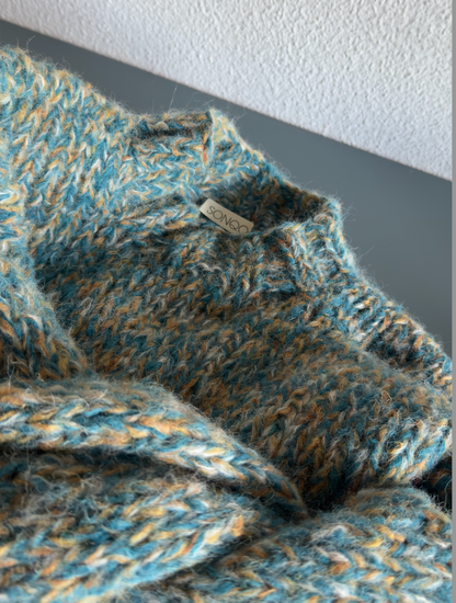 BLUE OVERSIZED ALPACA SWEATER – Handmade in Peru