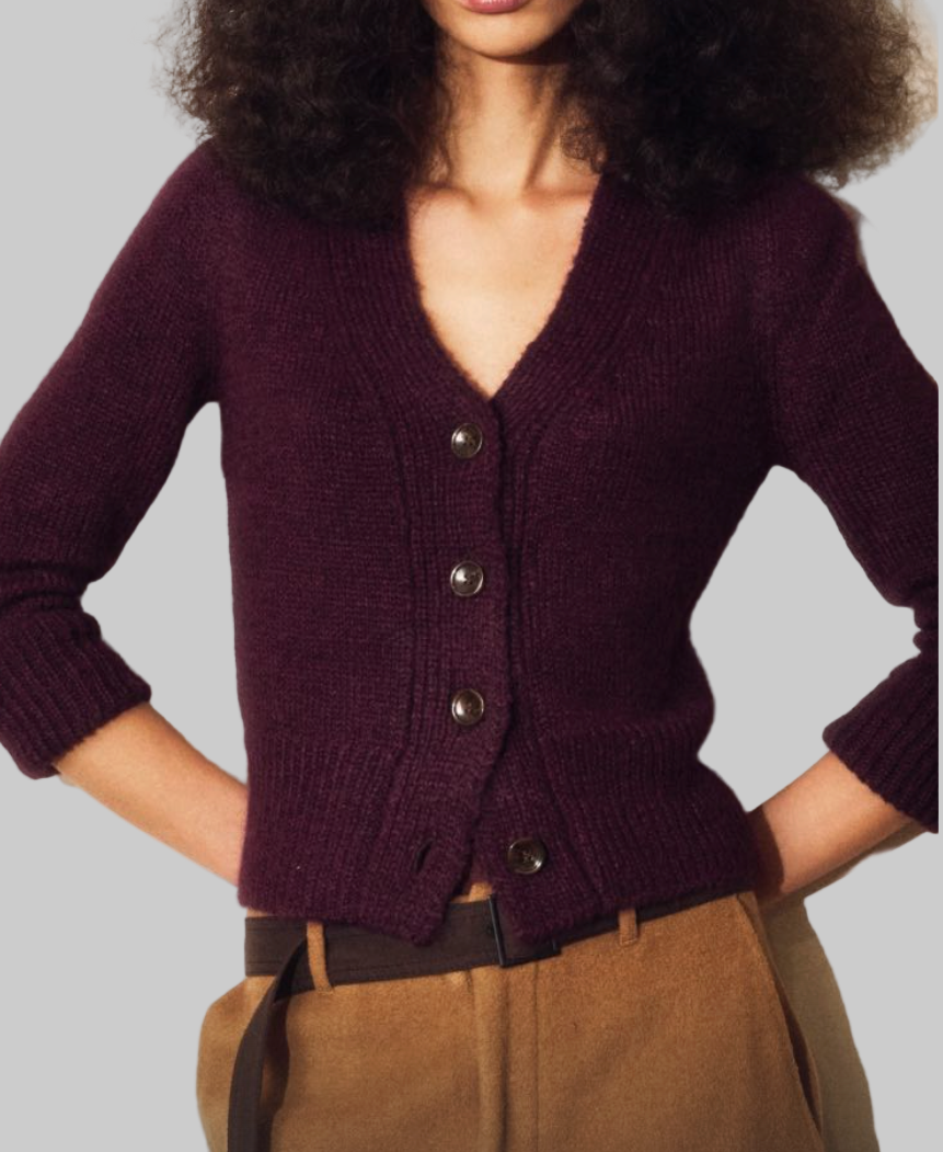 Hand Knit Alpaca Cardigan | Short Sleeve Sweater, Wrap Style