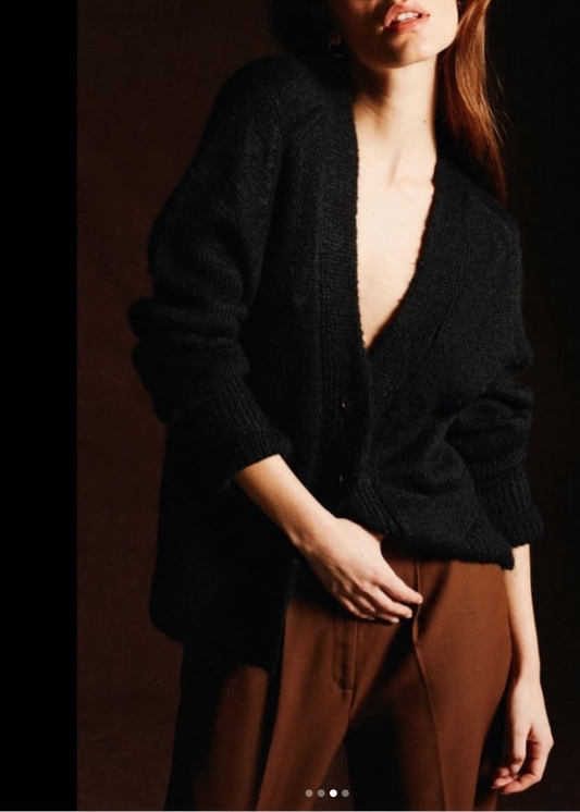 SACH'A Handmade Suri Alpaca Chunky Knit Cardigan | Oversized Slouchy Wrap | Eco-Friendly Warm Winter Wool Sweater for Women