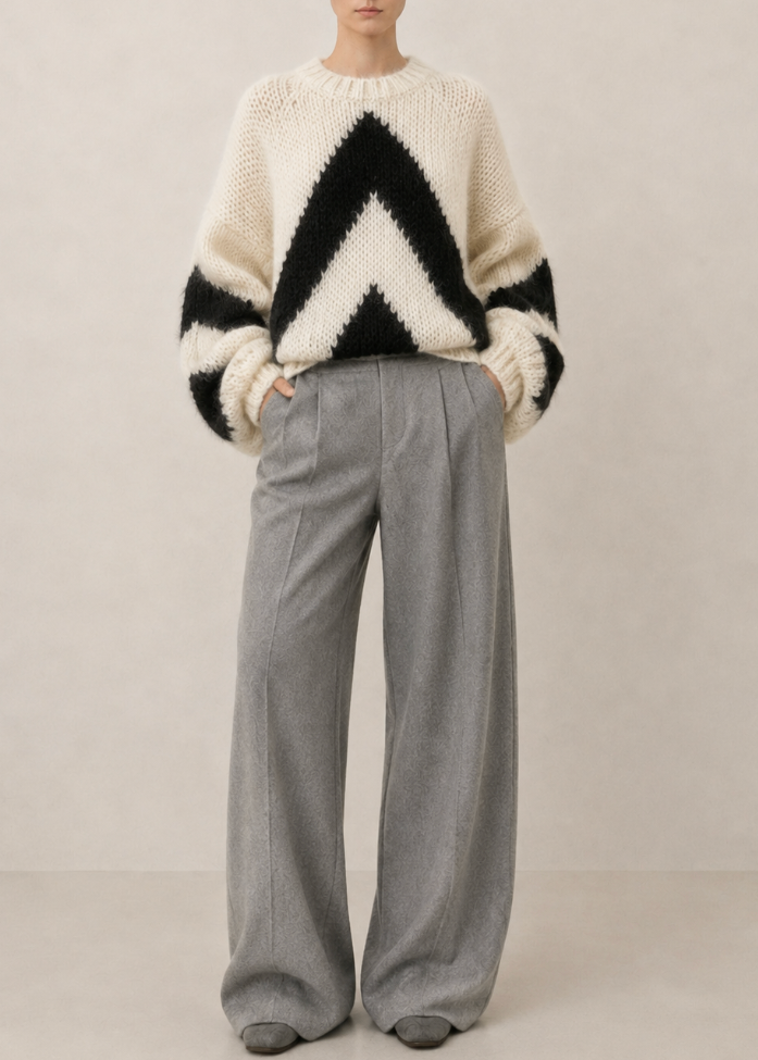 KILLA Hand Knit Alpaca Crop Sweater | Slouchy Oversized Winter Top