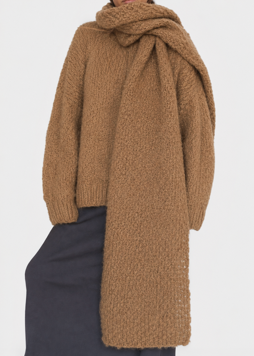 QASA Handmade Alpaca Knit Infinity Scarf and Slouchy Hat Set| Handmade in Peru