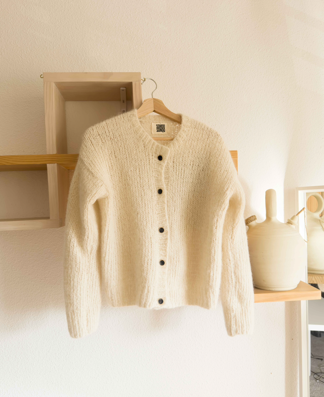 Hand Knit Alpaca Crop Cardigan | Wrap Sweater
