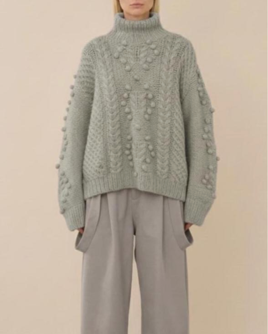 INTI Alpaca Cable Knit Sweater| Chunky Slouchy Pullover