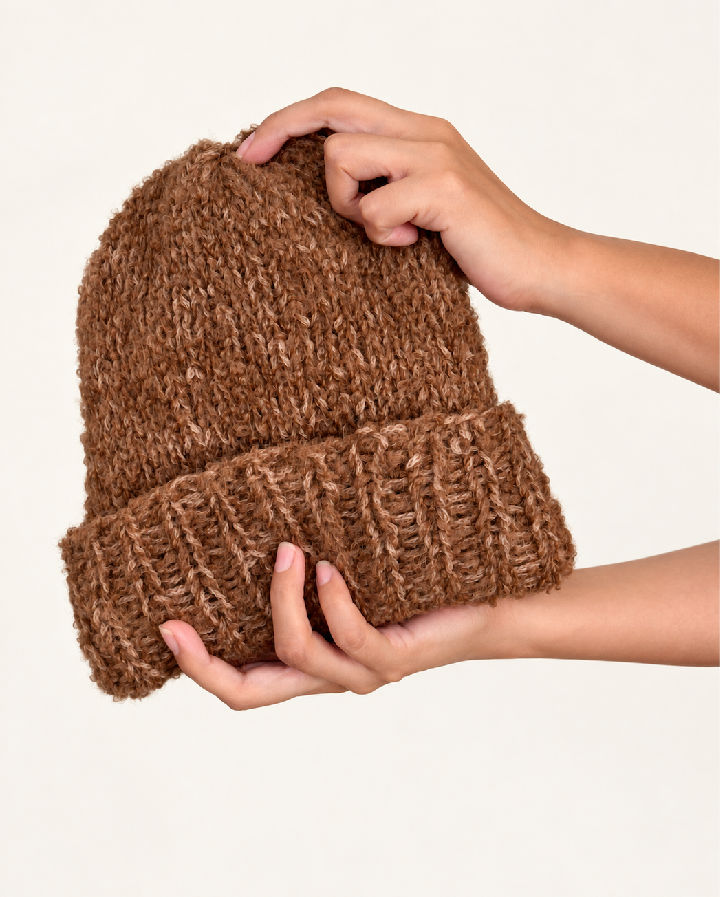 Hand Knit alpaca wool Slouch Hat | Oversized Women's Chunky Knit Hat