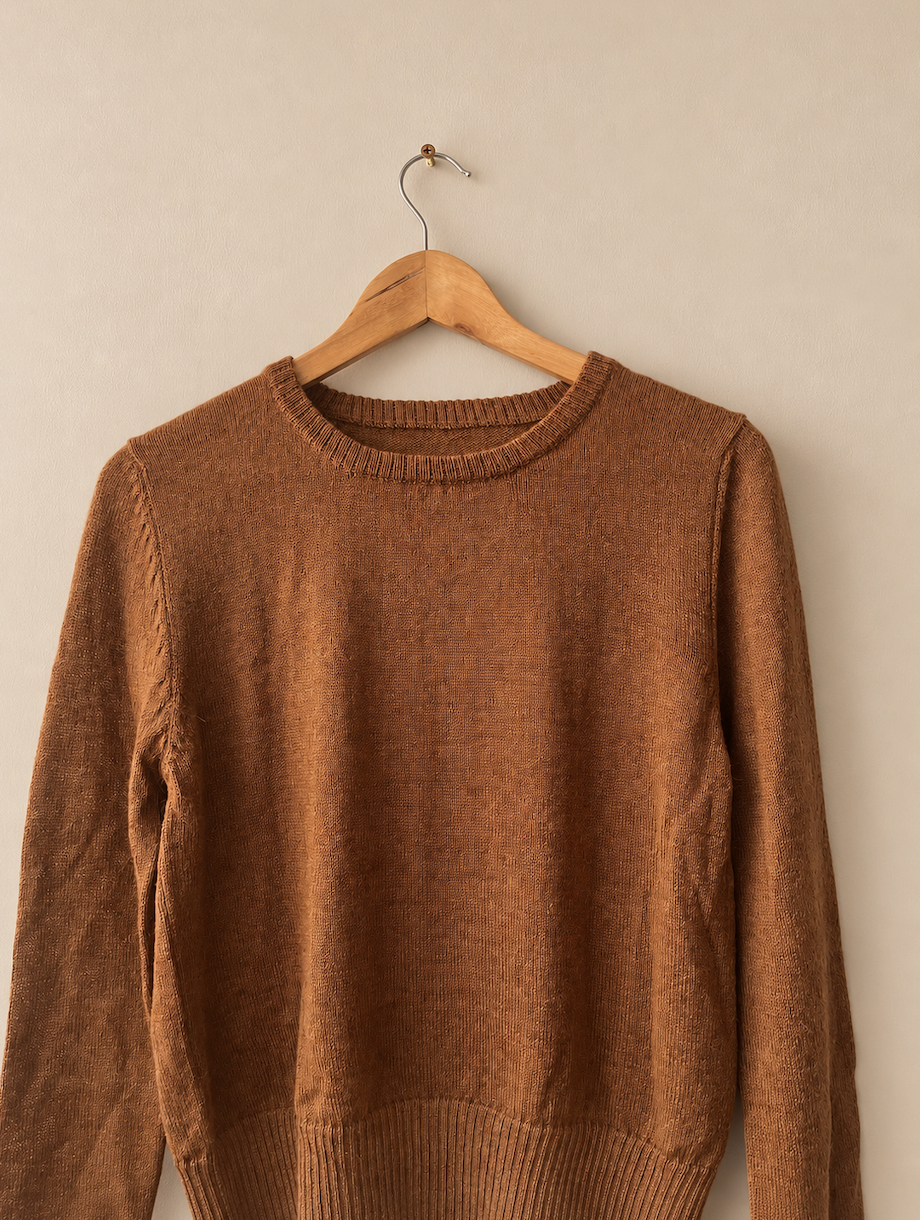 Hand Knit Cable Alpaca Cropped Sweater | Sustainable YAKU