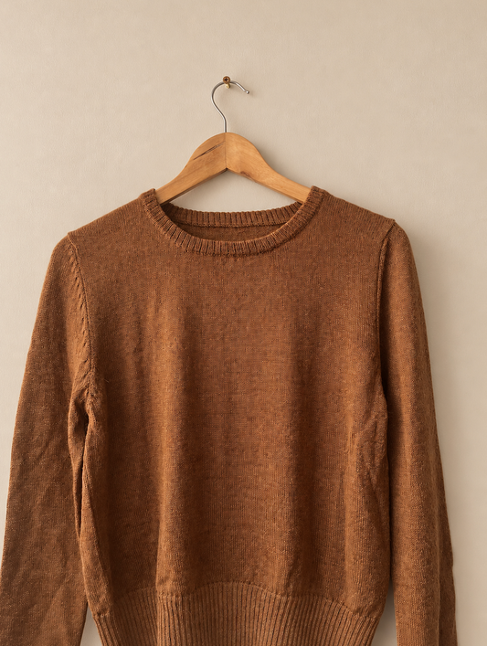 Hand Knit Cable Alpaca wool Cropped Sweater | Sustainable knit Jumper