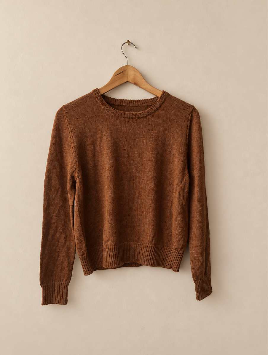Hand Knit Cable Alpaca Cropped Sweater | Sustainable YAKU