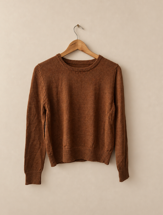 Hand Knit Cable Alpaca Cropped Sweater | Sustainable YAKU