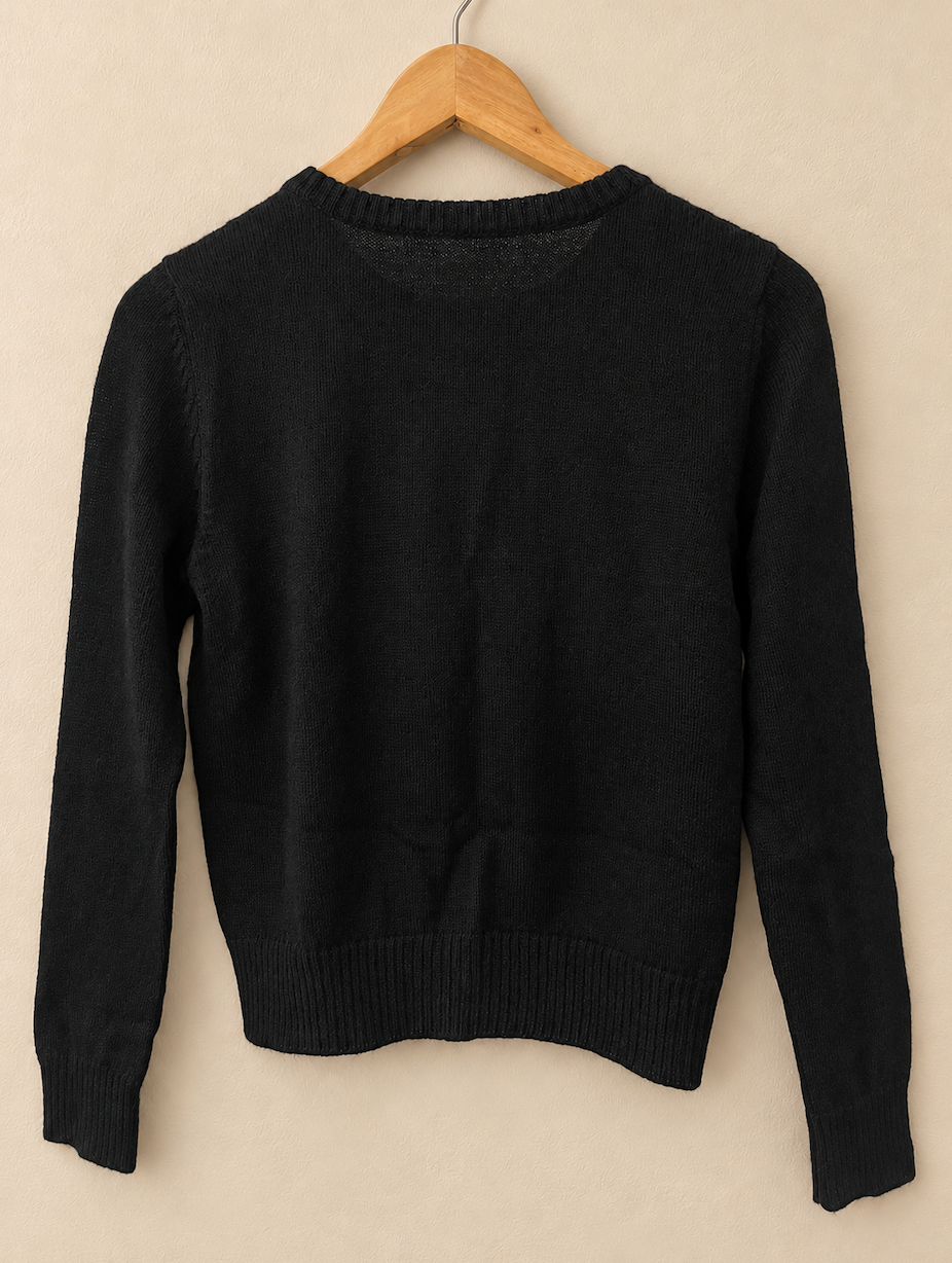 Hand Knit Cable Alpaca Cropped Sweater | Sustainable YAKU