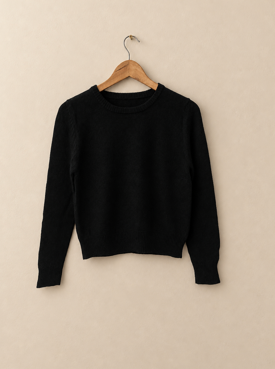 Hand Knit Cable Alpaca Cropped Sweater | Sustainable YAKU