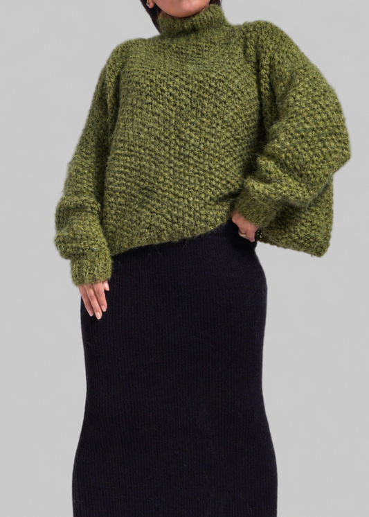 Handmade Chunky Knit Alpaca Sweater | Slouchy Cropped Pullover