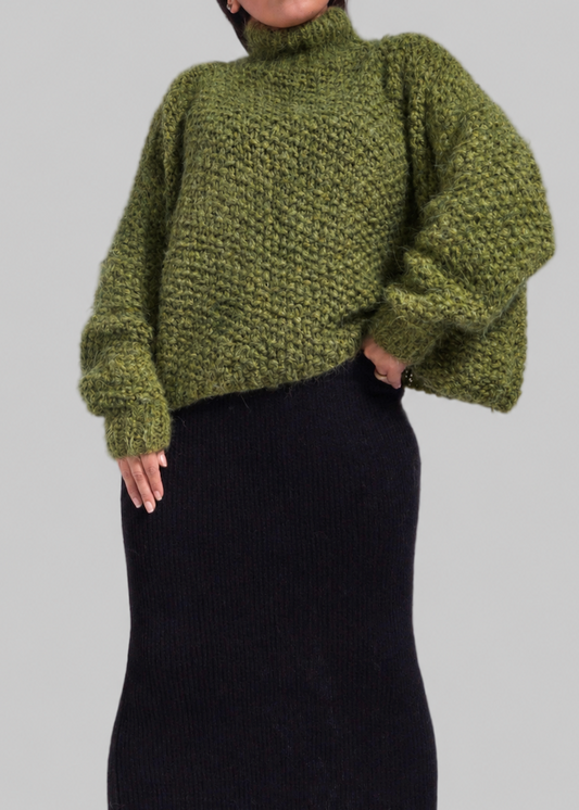 URQU Handmade Chunky Alpaca Sweater, Slouchy Cropped Pullover, Oversized Knit, Eco-Friendly Biodegradable Wool, Casual Fall Winter sweater