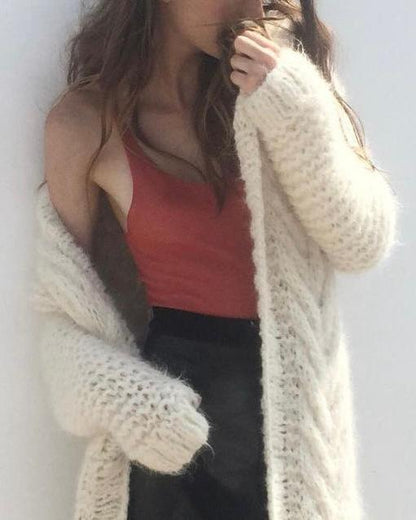 IVORY ALPACA CARDIGAN – Handmade in Peru