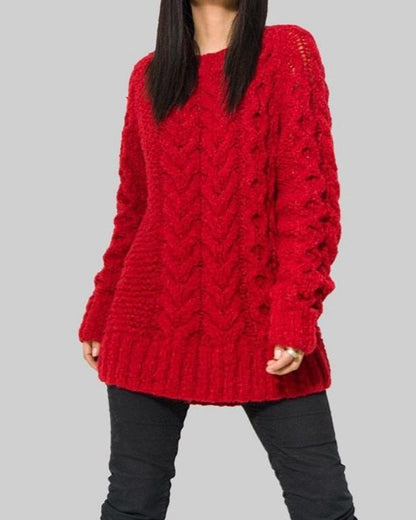 RED CABLE KNIT ALPACA SWEATER – Ethical Craftsmanship
