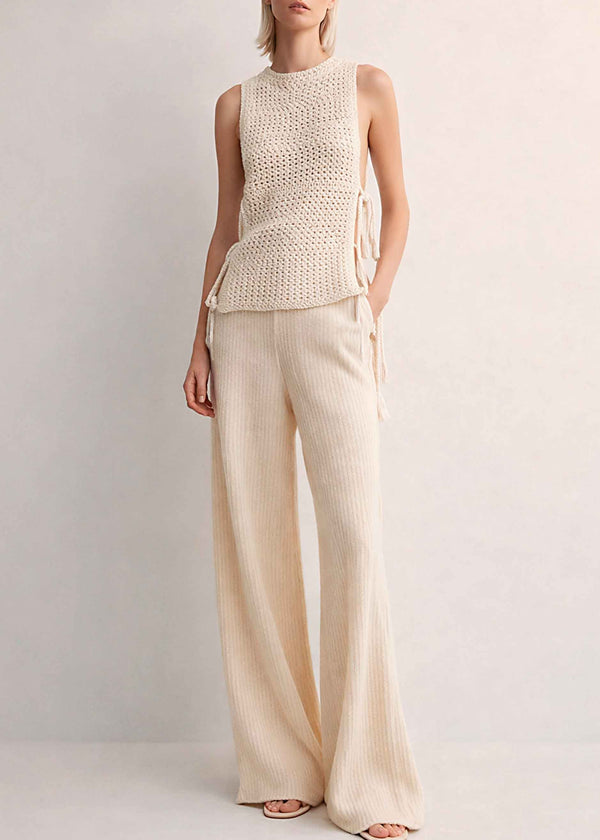 Beige Minimal Organic Cotton Top – Handmade in Peru