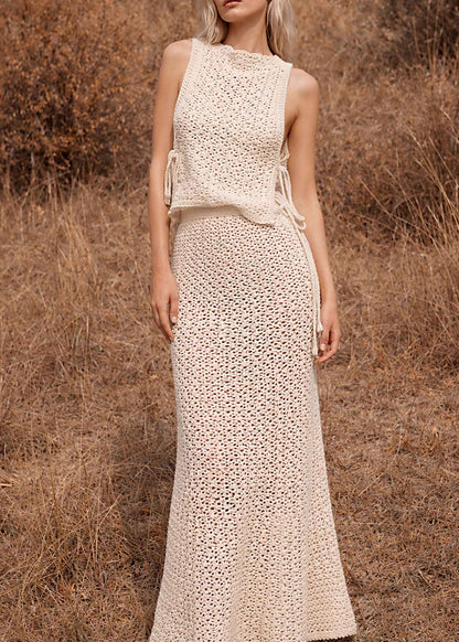 Organic Cotton Crochet Tank Top, Handmade Crewneck Tee