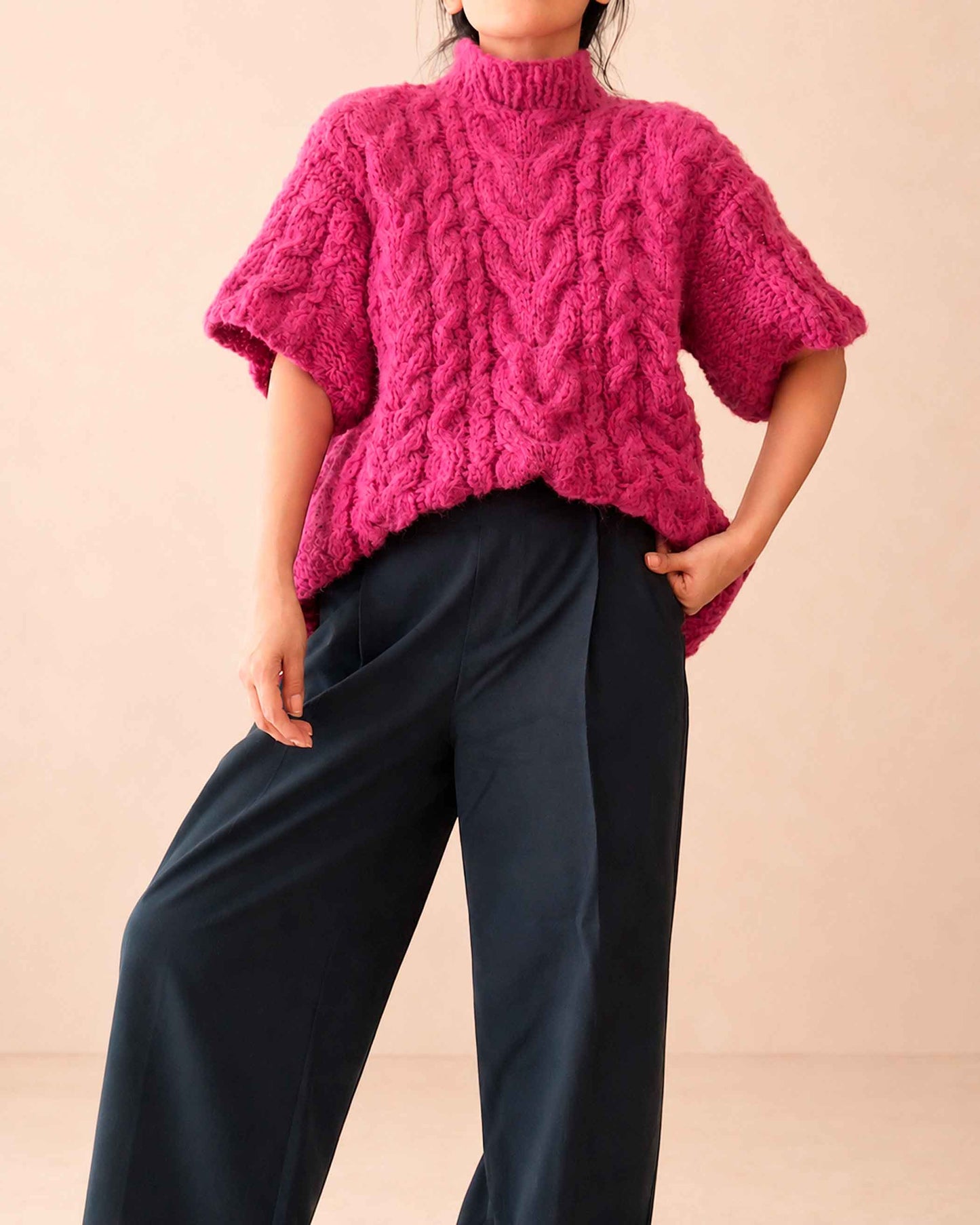 ÑAWI Hand Knit Oversized Alpaca Sweater | Chunky Turtleneck Jumper